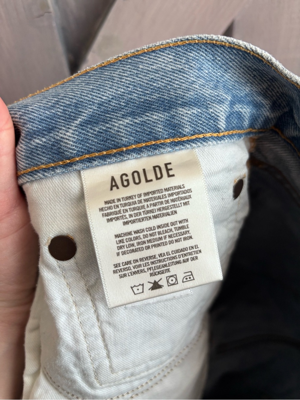 Agolde X Free People Parker Shorts Long Size 27 medium light wash - Picture 7 of 10
